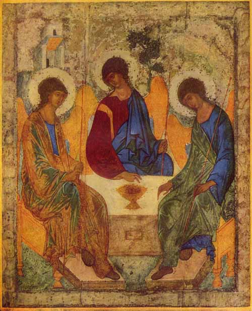 Святая Троица. Андрей Рублев. 1411г.