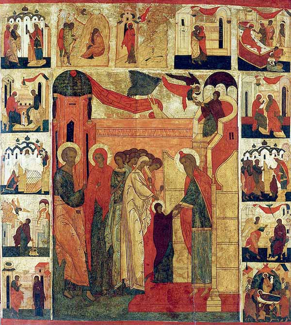 Введение во Храм Пресвятой Богородицы. Икона. 16 век.
